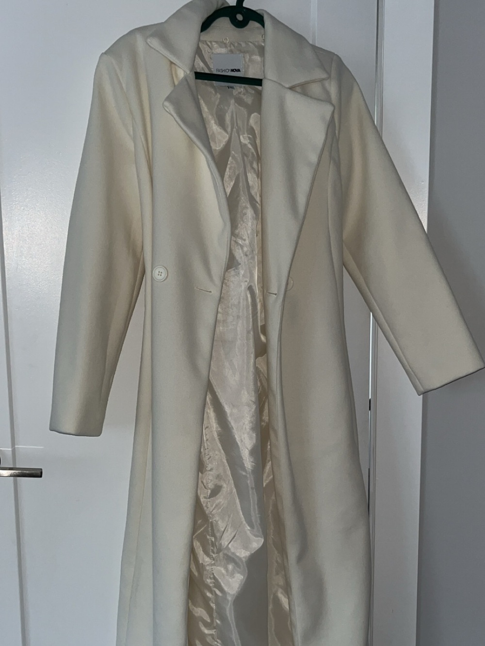 Fashion Nova Ivory Long Ivory Coat